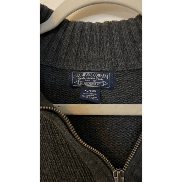 Polo Ralph Lauren Jeans Company Cotton Pullover Sweater Mens, Gray XL - Picture 4 of 8